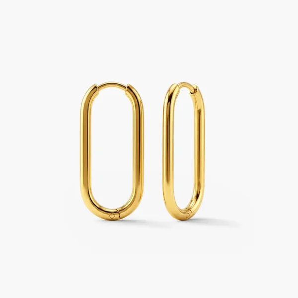 Plain Oval Hoop Earrings
